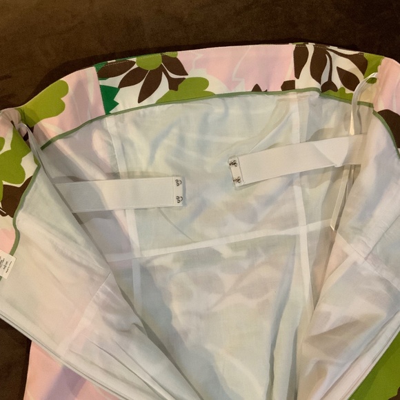 Vintage J Crew Strapless Pink Green Brown Dress Sz 8 - Picture 8 of 9